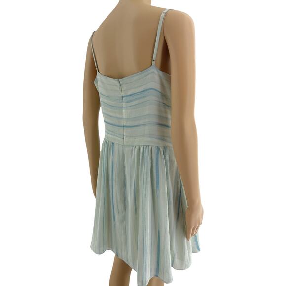 Rachel Rachel Ray SIZE 12 Blue Abstract Stripe Fit & Flare Mini Summer Dress - Picture 4 of 7